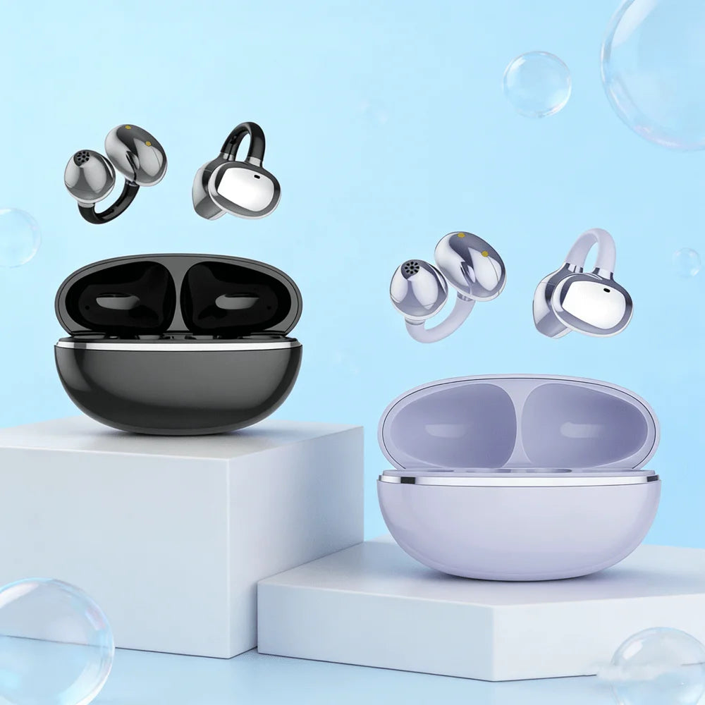 Bluetooth 5.3 Wireless Bone Conduction Headphones Clip Ear Music Noise Canceling Headset HD Call Sports Gaming Earphone Oasis Select