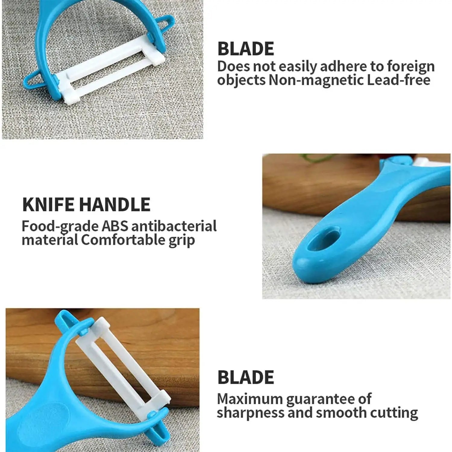 3pcs Ceramic peeler, fruit peeler, kitchen vegetable peeler, ceramic does not rust, potatoes carrot fruits Oasis Select