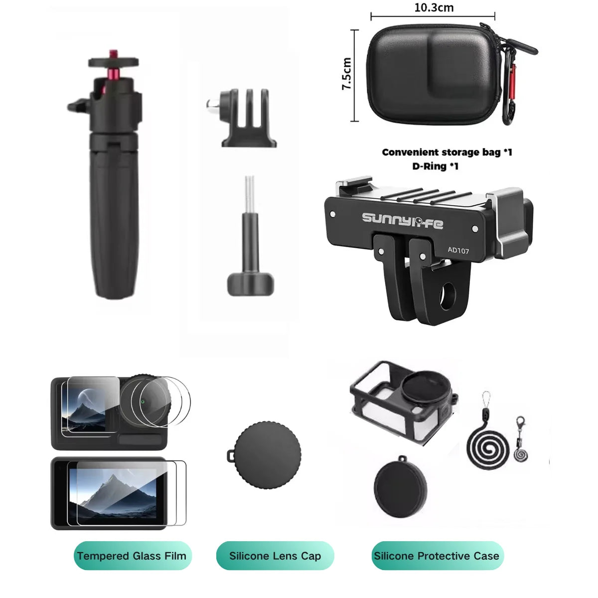 Desktop Selfie Stick & Tripod Extension Pole for DJI Action 6