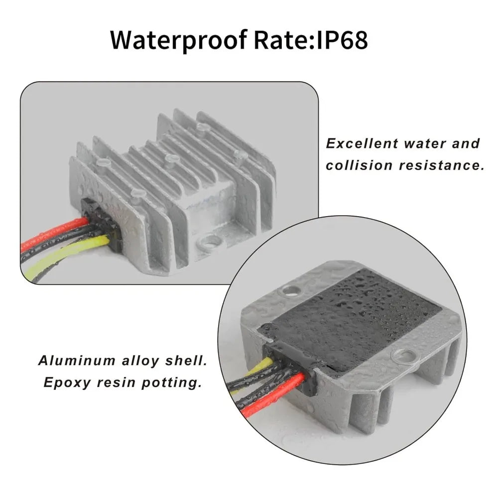 DC/DC 12V 24V Step-Down to 5V 10A Converter Voltage Reducer Waterproof Adjustable Regulator for Golf Cart Power Module Club Car Oasis Select