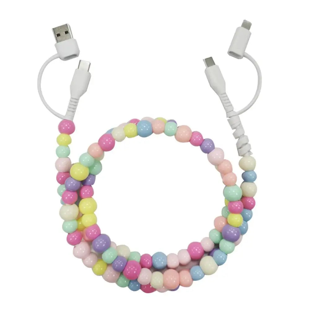 4-in-1 PD3.0 Beaded Charging Cable – USB-C & 8-Pin Fast Sync