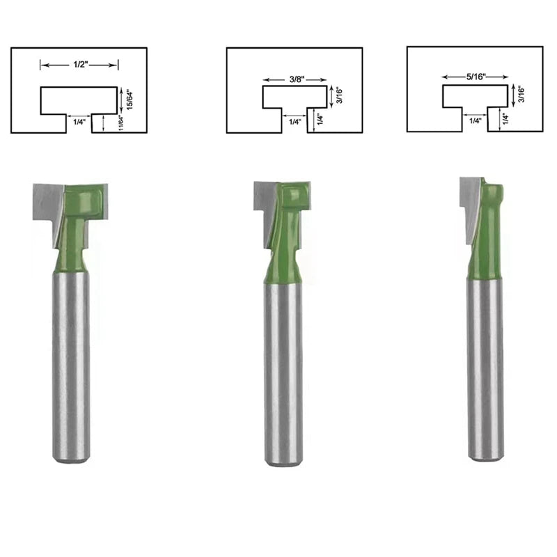 Keyhole Router Bits Set, 6 Pcs Router Bit Set 1/4&5/16&3/8&9/16&1/2&5/8 Inch Blade Diameter Oasis Select