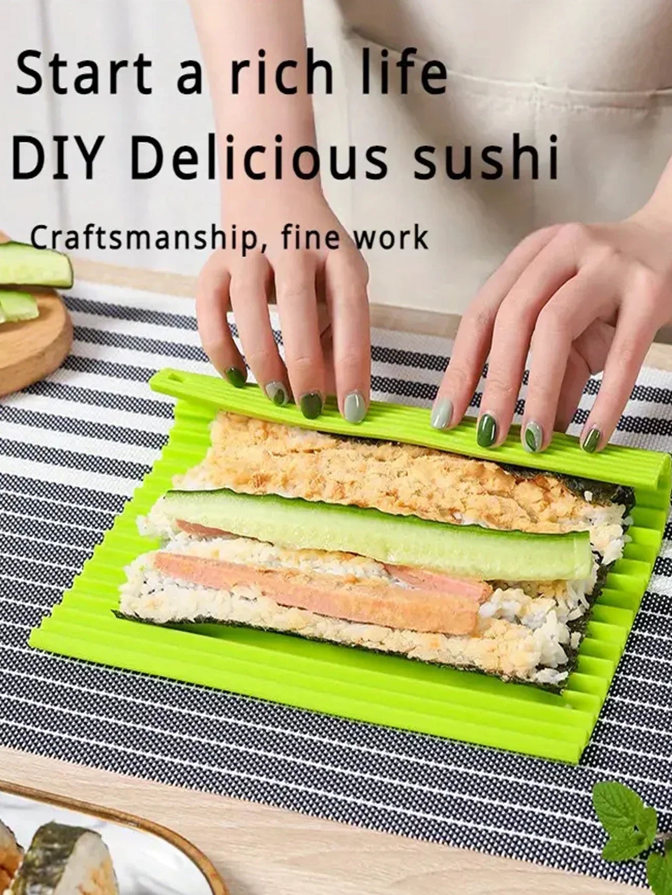 1pc Sushi Making Tool Sushi Roll Mat Seaweed Rice and Vegetable Roll Machine DIY Home Sushi Restaurant Party Kitchen Small Tool Oasis Select