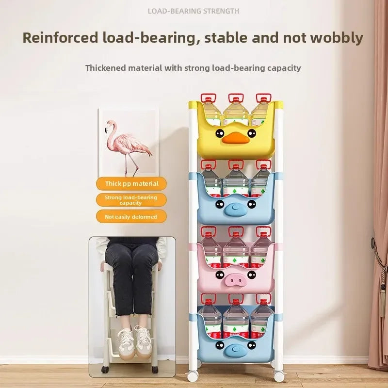 Multi-functional Children's bookshelf storage rack Living room floor-to-ceiling multi-layer snack rack trolley Oasis Select