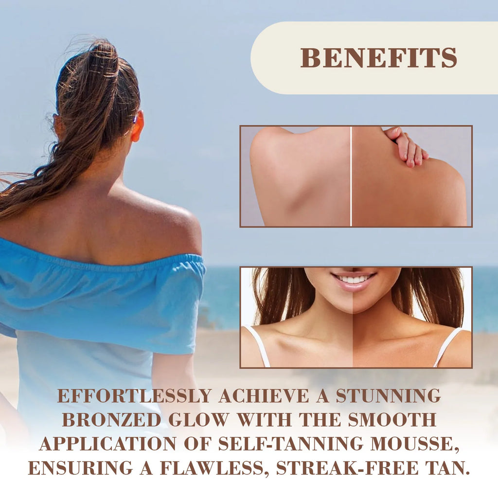 EELHOE Self-Tanning Mousse Care Body Bronzer Lotion Suntan Lotion Sunbed Tanning Accelerator Skin Moisturizing Self Tanner Spray Oasis Select