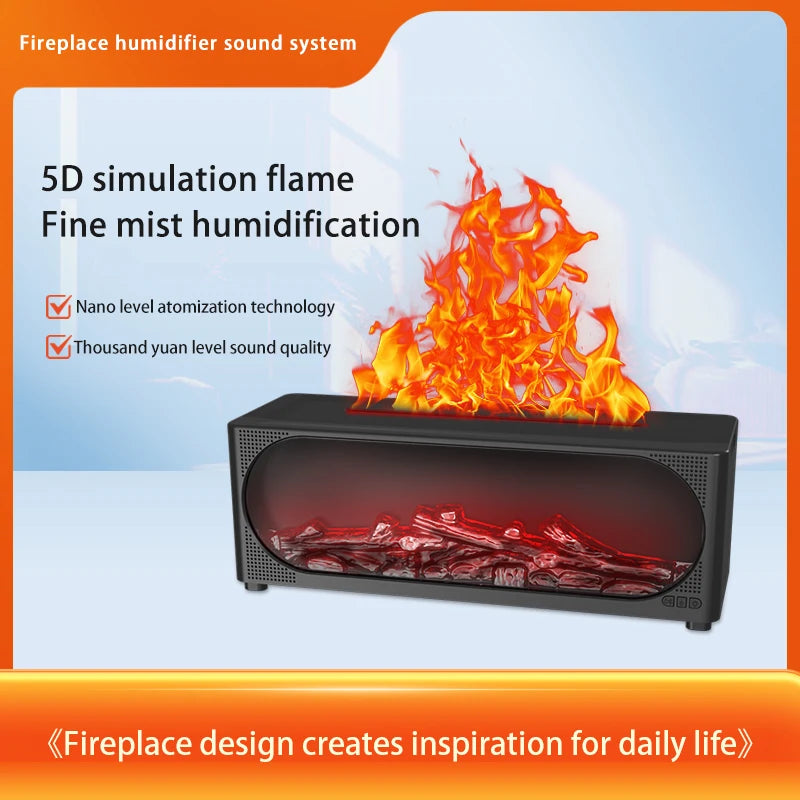 Fireplace Flame Humidifier Bluetooth Speaker & Aroma Diffuser Flame Humidifier Diffuser Oasis Select