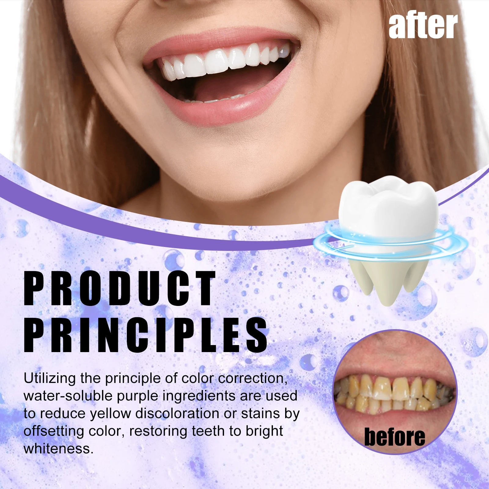 Purple Toothpaste Teeth Brightening Whitening Toothpaste Serum Deep Cleaning Teeth Fresh Breath Oral Oasis Select