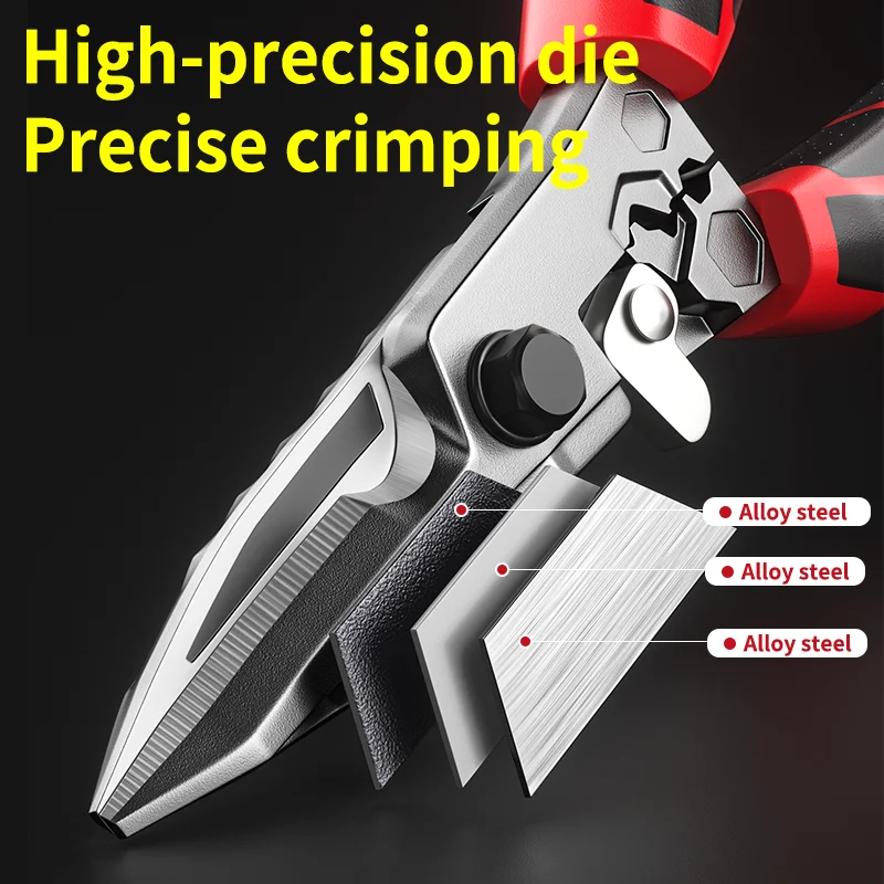 Alloy Steel Multi Functional Shears Industrial Grade Tin Snips Electrician Special Wire Cutter Stripping Iron Sheet Scissors Oasis Select