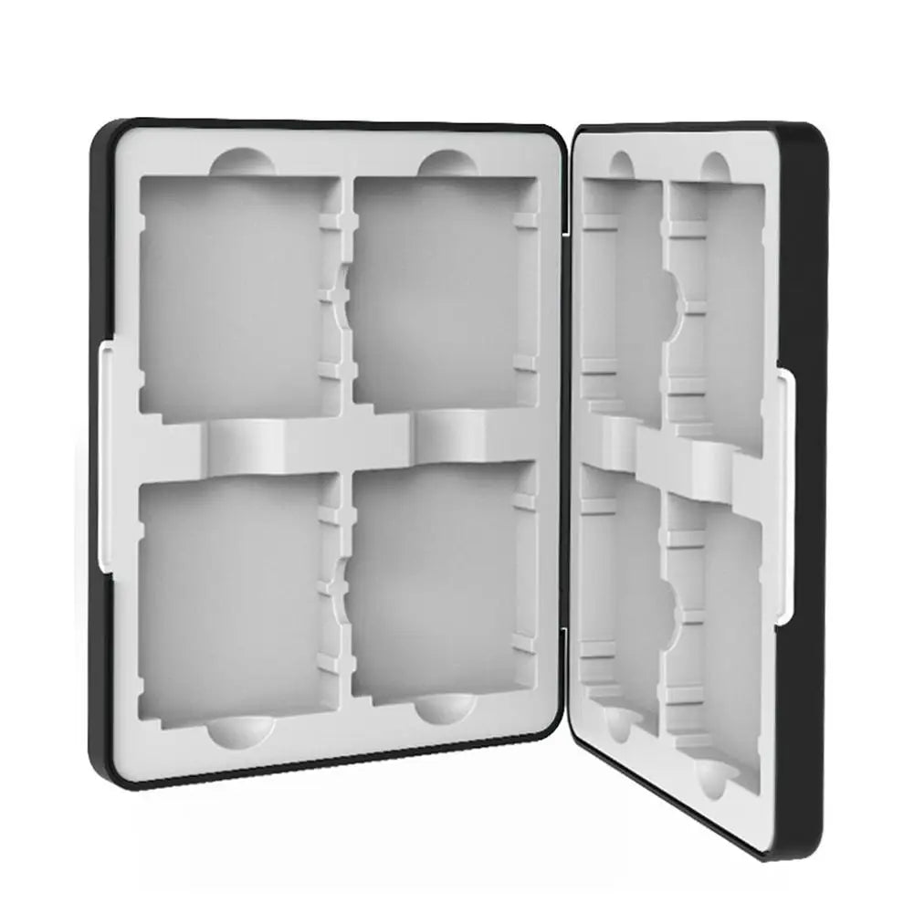 For GBC/GB 8-in-1 Game Card Holder Storage Box Organizer Silicone Inner Liner Magnetic Protection Lid Game Consoles Hard Shell Oasis Select Black