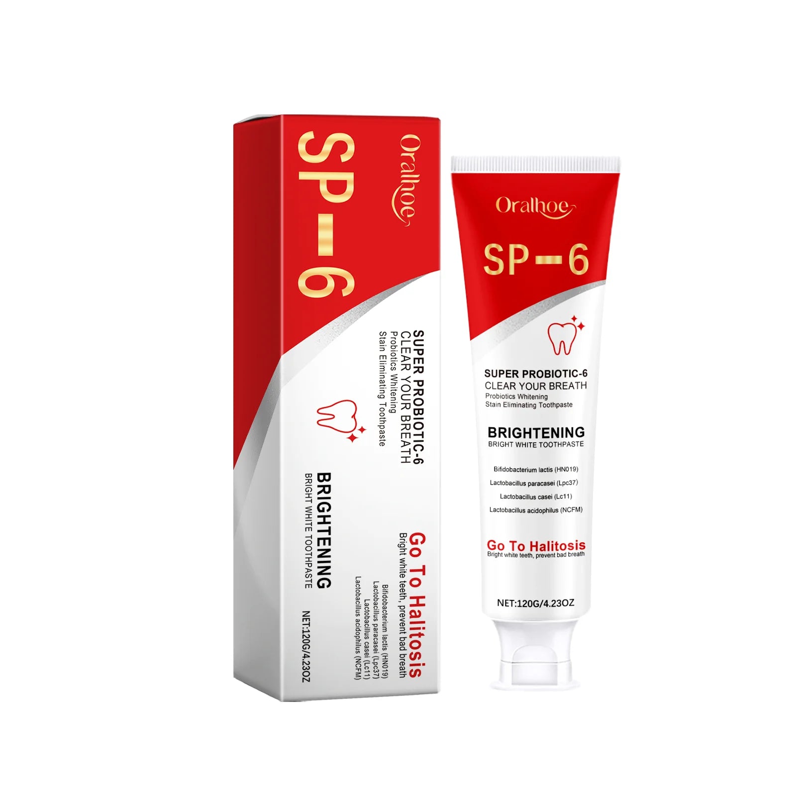 Sp 6 Probiotic Brightening Toothpaste Tooth Whitening Plaque Stains Remover Improves Yellow Teeth Lasting Oral Refreshing Care Oasis Select 120G