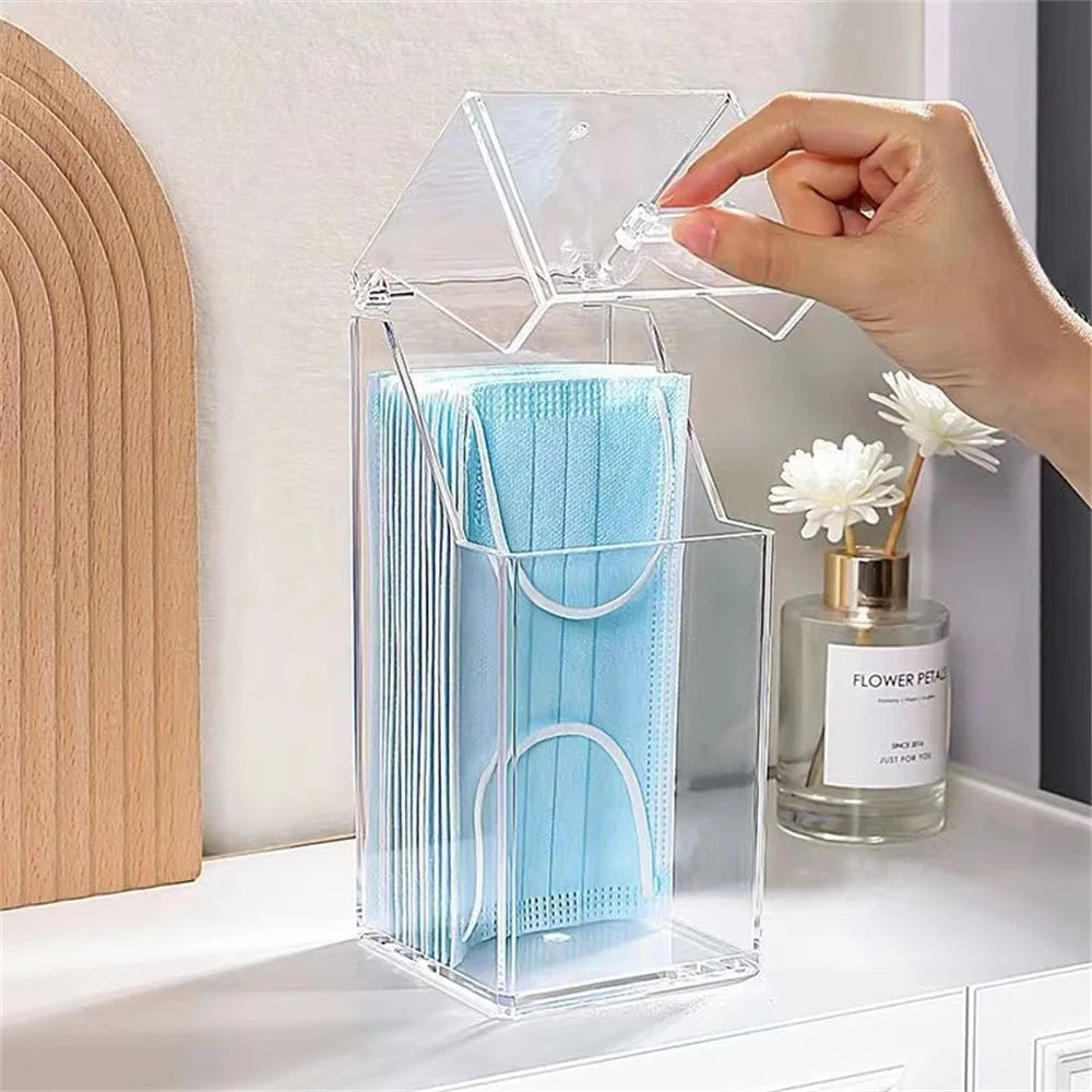 1PC-Desktop Makeup Brush Storage Bucket Cup Holder with Lid Makeup Lipstick Cosmetic Storage Box Organizer Tube Transparent Oasis Select