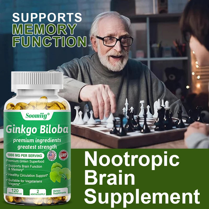 Ginkgo Biloba Capsules – Memory, Focus & Vision Supplement Herbal Supplement Oasis Select