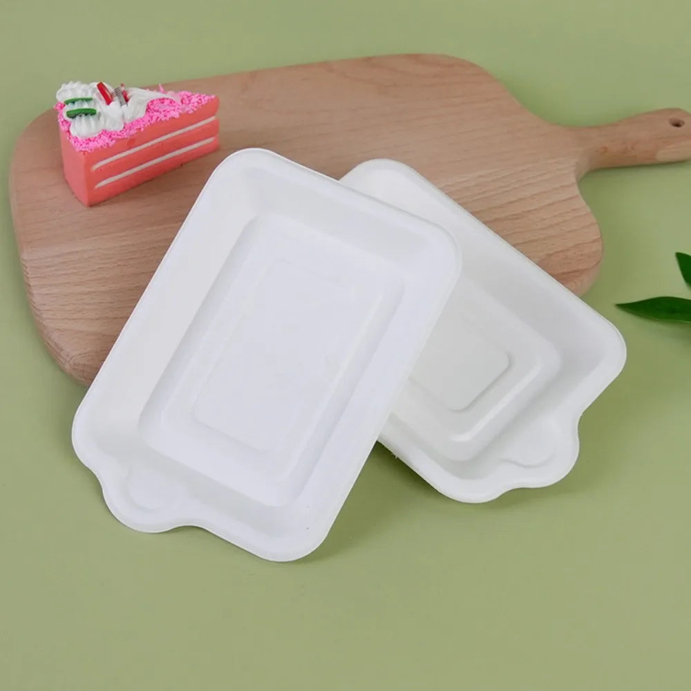 100-Pack Biodegradable Square Disposable Paper Plates | Eco Cake Disposable Paper Plates Oasis Select