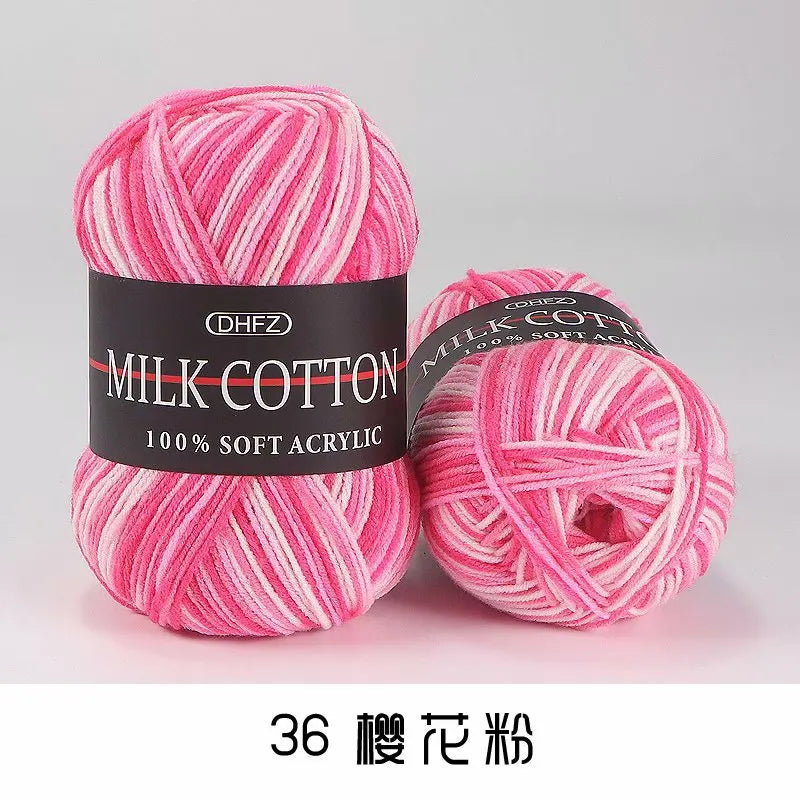 DIY Three Strands Graded Section Dyed Wool Medium Fine Cotton Thread