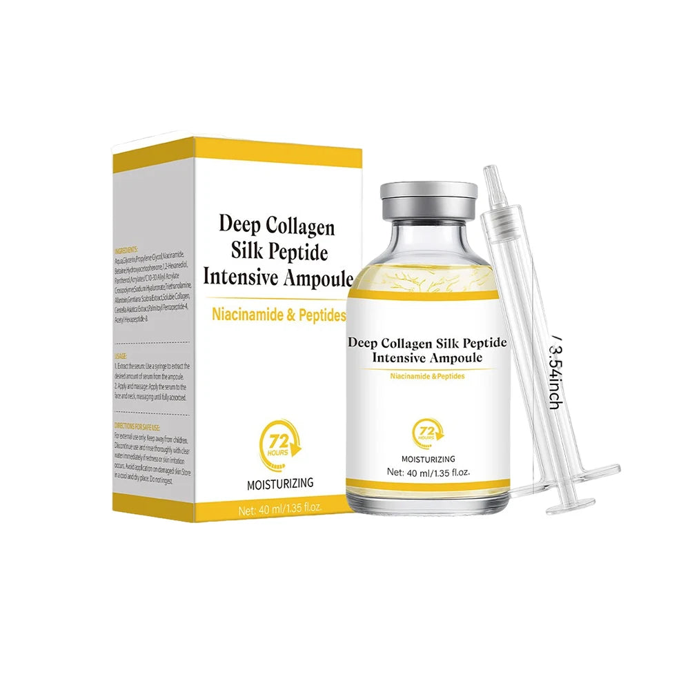 Deep Collagen Silk Peptide Intensive Ampoule Face-Lift Serum with Peptides & Deep Collagen Plumping, Smooth, Korean Skincare Oasis Select 40ml