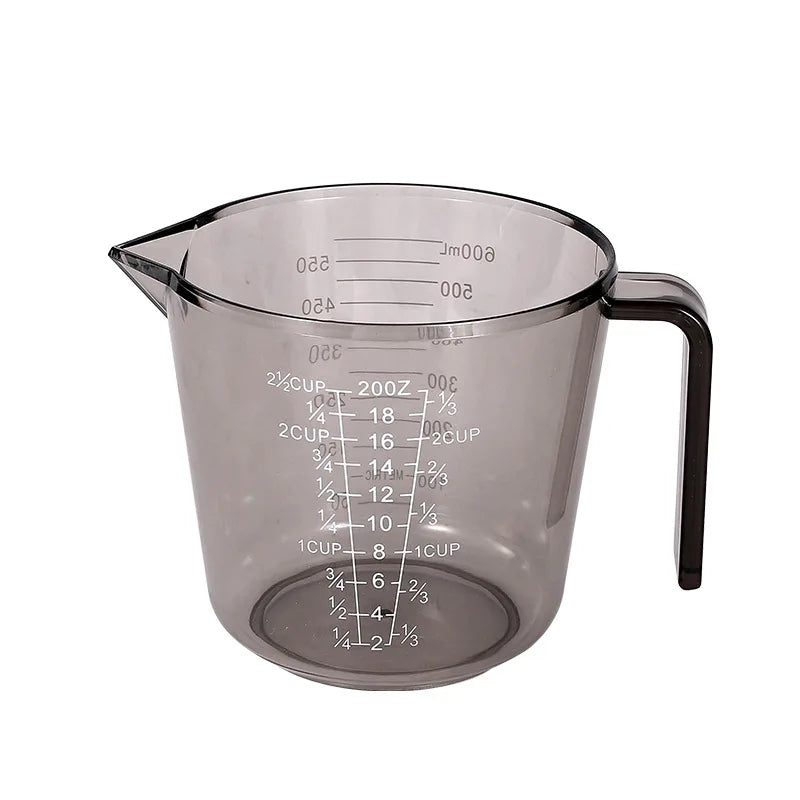 Measuring Cup Premium Graduated Transparent Heat Resisting Plastic Milk Cups Pour Spout with Handle Kitchen Tool Microwavable Oasis Select J2658-Brown-600ML