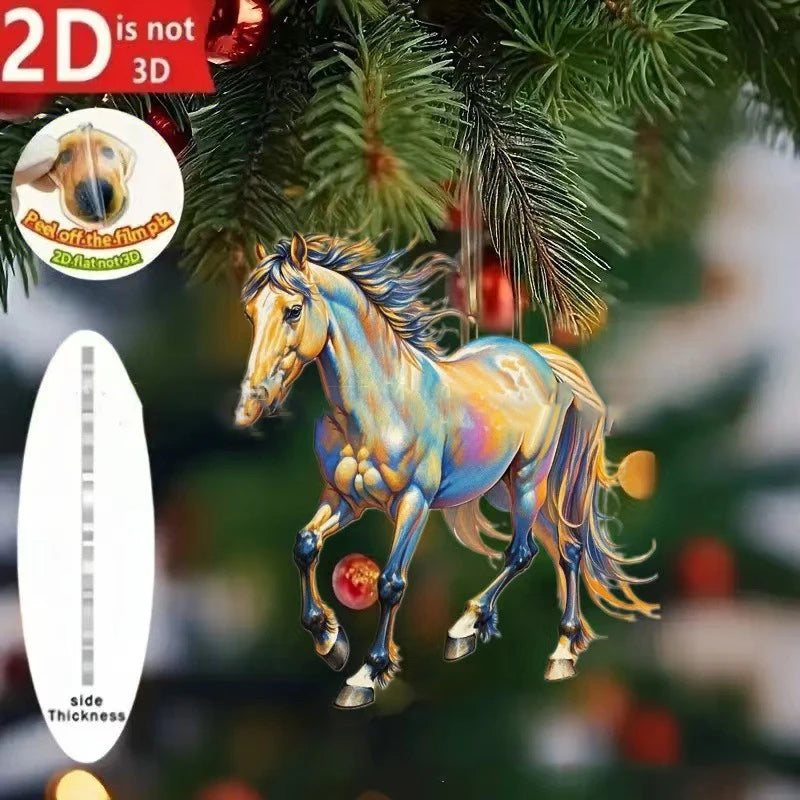 Golden Acrylic Horse Keychain Pendant – Car & Bag Charm Gift