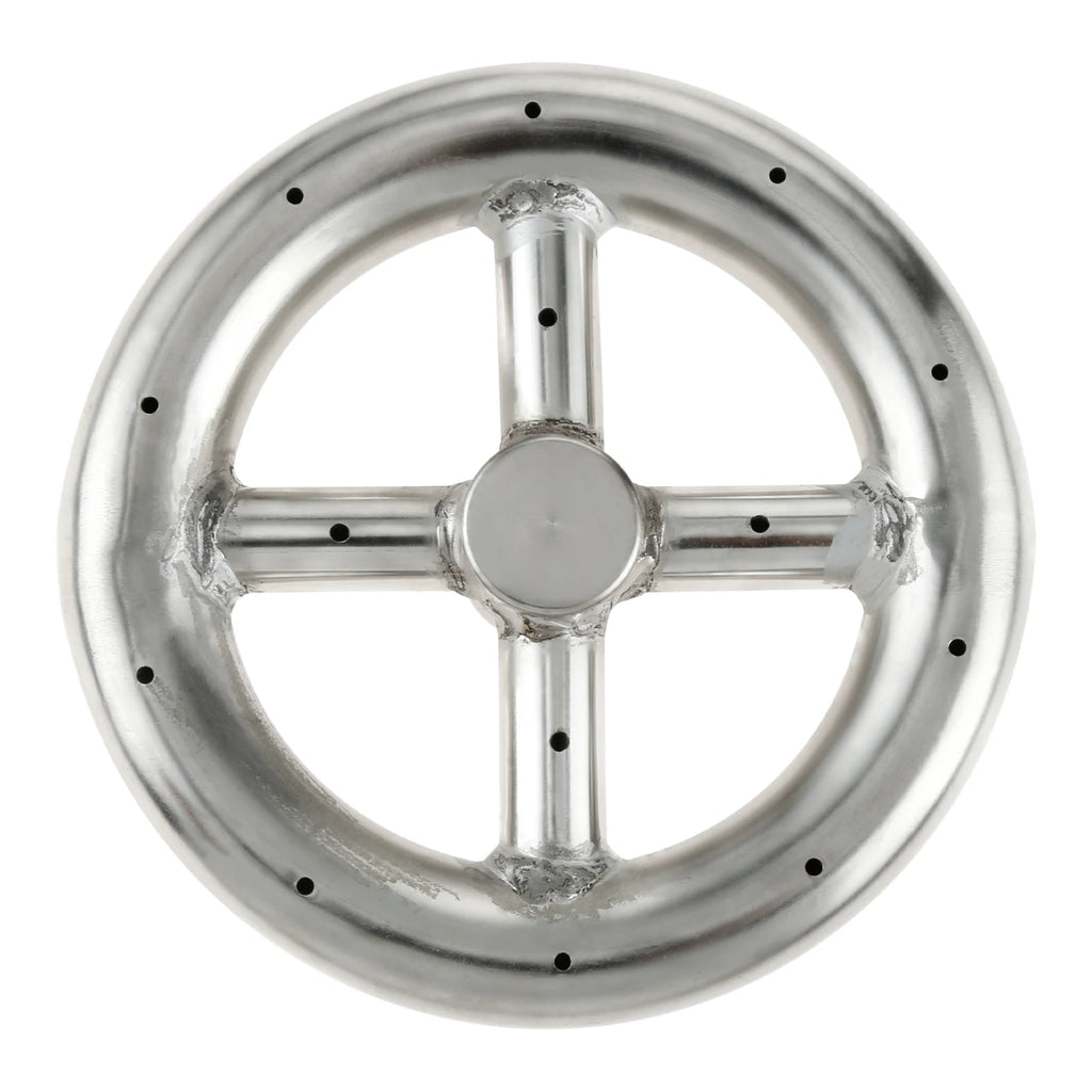 6 Inch Round 304 Series Stainless Steel Fire Pit Burner Ring for Outdoor Fire Pit, Natural Gas & Propane Fireplace BTU 88000 Max Oasis Select