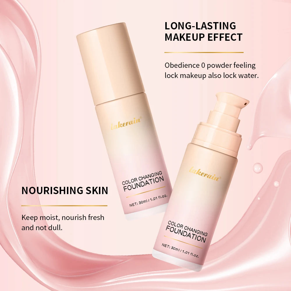 Waterproof Color Changing Liquid Foundation Centella Korean High Coverage Foundation Cream For Face Base Makeup Oasis Select