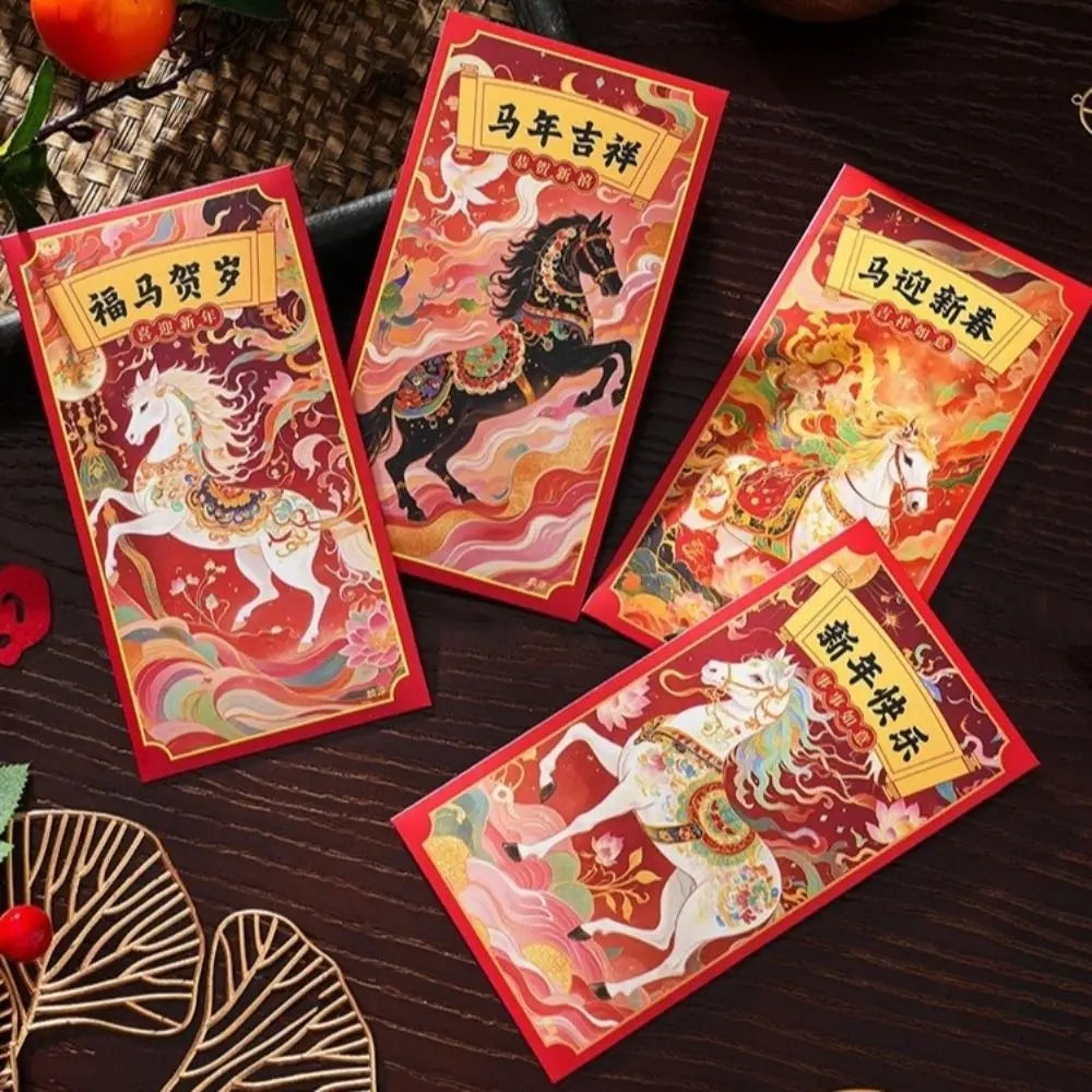 2026 Horse Year Red Envelopes | 6pcs Chinese New Year Lucky Money