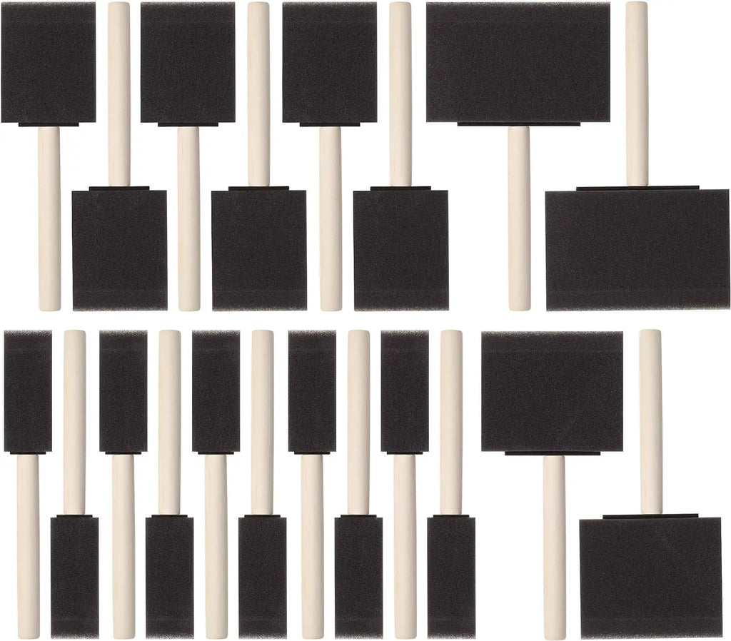 20Pcs Foam Paint Brushes, 1”, 2”, 3" 4”, Sponge Brushes, Sponge Paint Brush, Foam Brushes for Painting, Staining, Paint Sponges Oasis Select