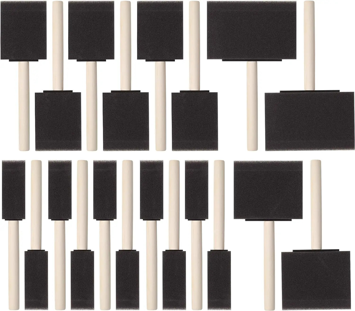 20Pcs Foam Paint Brushes, 1”, 2”, 3" 4”, Sponge Brushes, Sponge Paint Brush, Foam Brushes for Painting, Staining, Paint Sponges Oasis Select