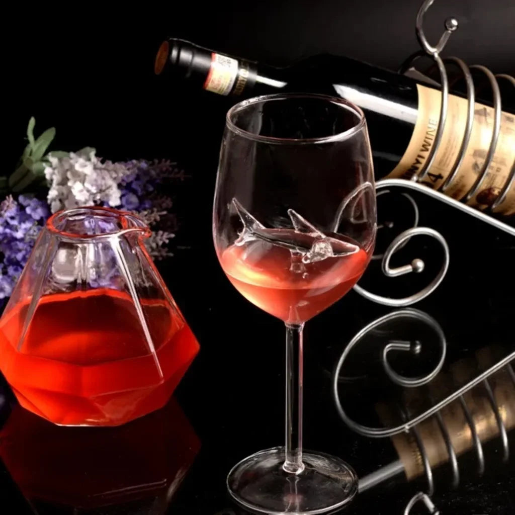 Shark Wine Glasses Cup European Red Wine Cup Water Bottle Goblet Wedding Party Decoration Gift 300ml Drinking Glasses Oasis Select