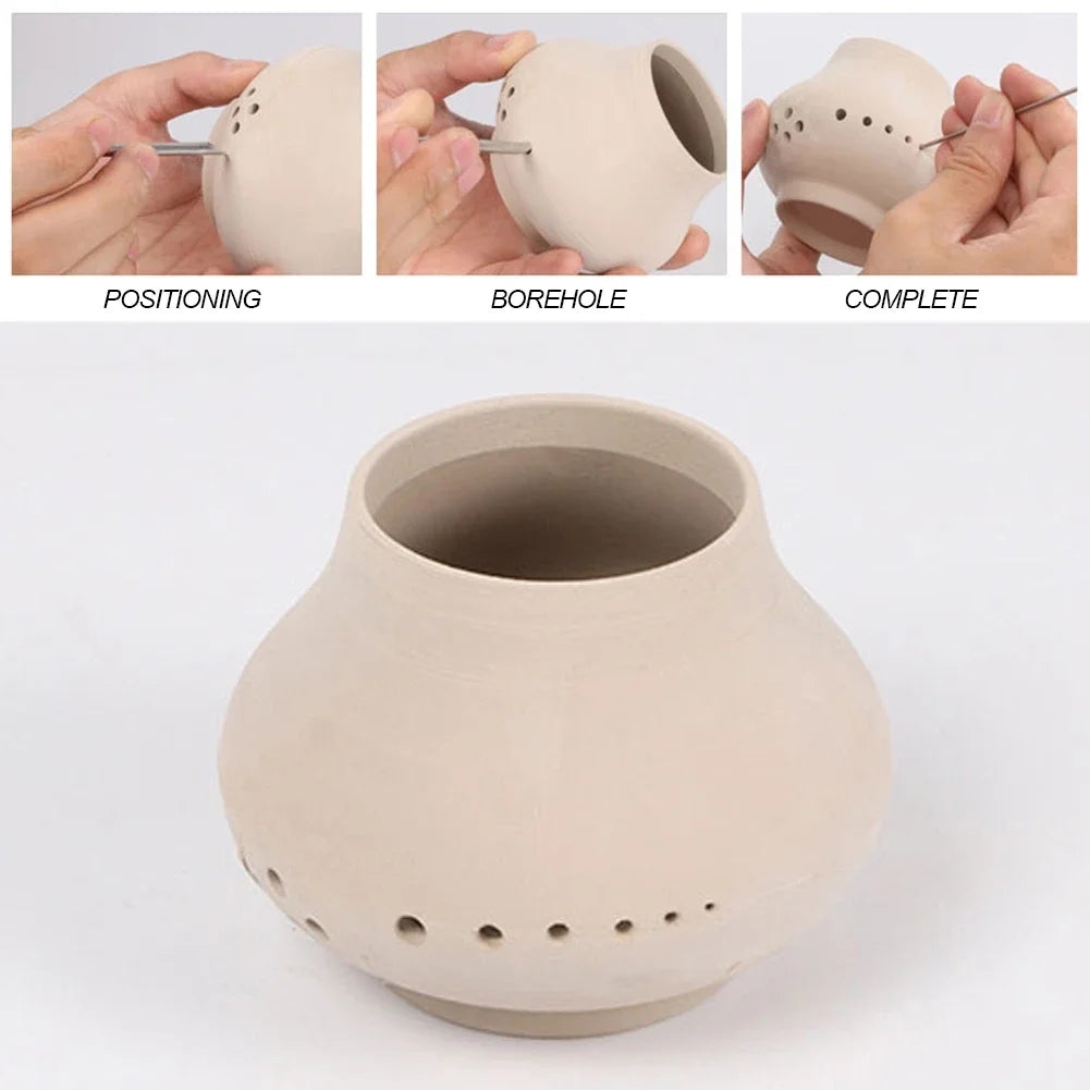 6Pcs Stainless Steel Hole Puncher Carving Sculpture Modeling Pottery Cutting And Punching Ceramic Polymer Clay Moldeling Tools Oasis Select