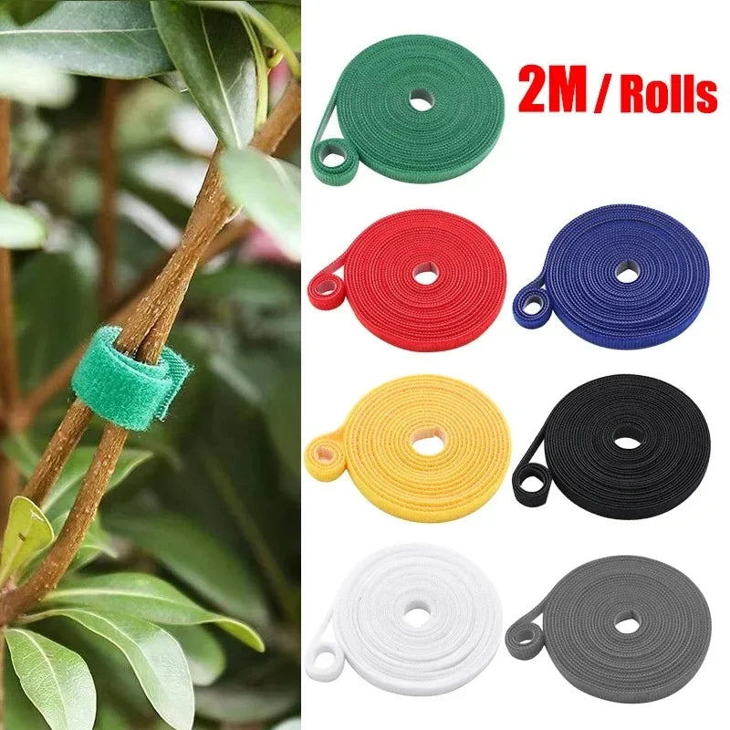 Green Garden Twine Plant Ties Nylon Plant Bandage Garden Hook Loop Bamboo Cane Wrap Support Garden Accessories Oasis Select