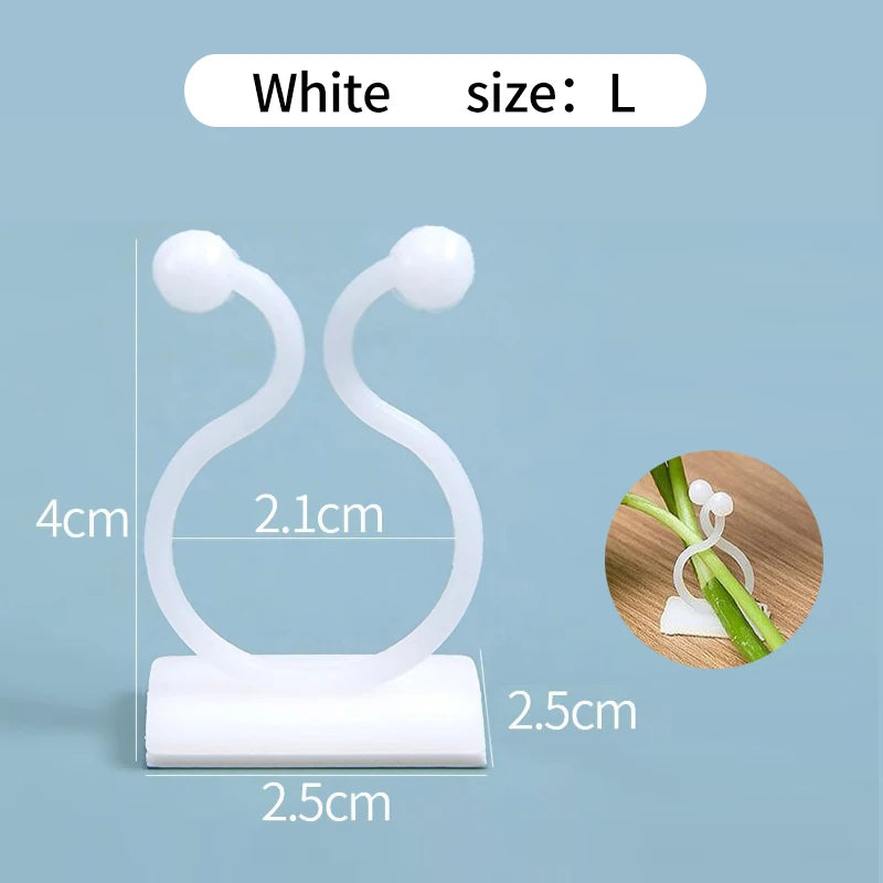 Plant Climbing Wall Self-Adhesive Fixed Buckle Hook Fastener Tied Fixture Vine Buckle Hook Garden Plant Wall Climbing Vine Clips Oasis Select white L 40pcs