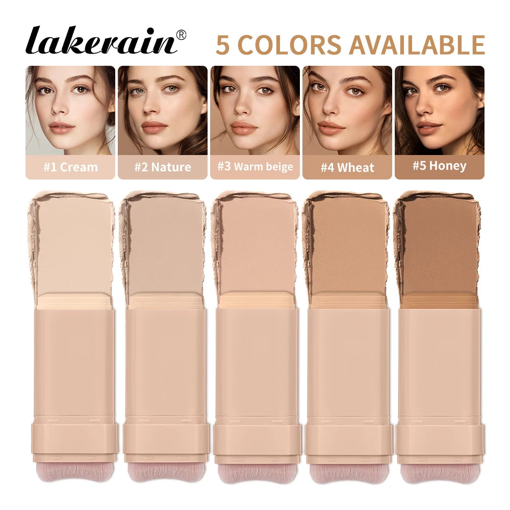 Lakerain Matte Foundation Stick Powerful Coverage Brighten Skin Tone Not Easy Melt Lightweight Smooth Texture Foundation Stick Oasis Select