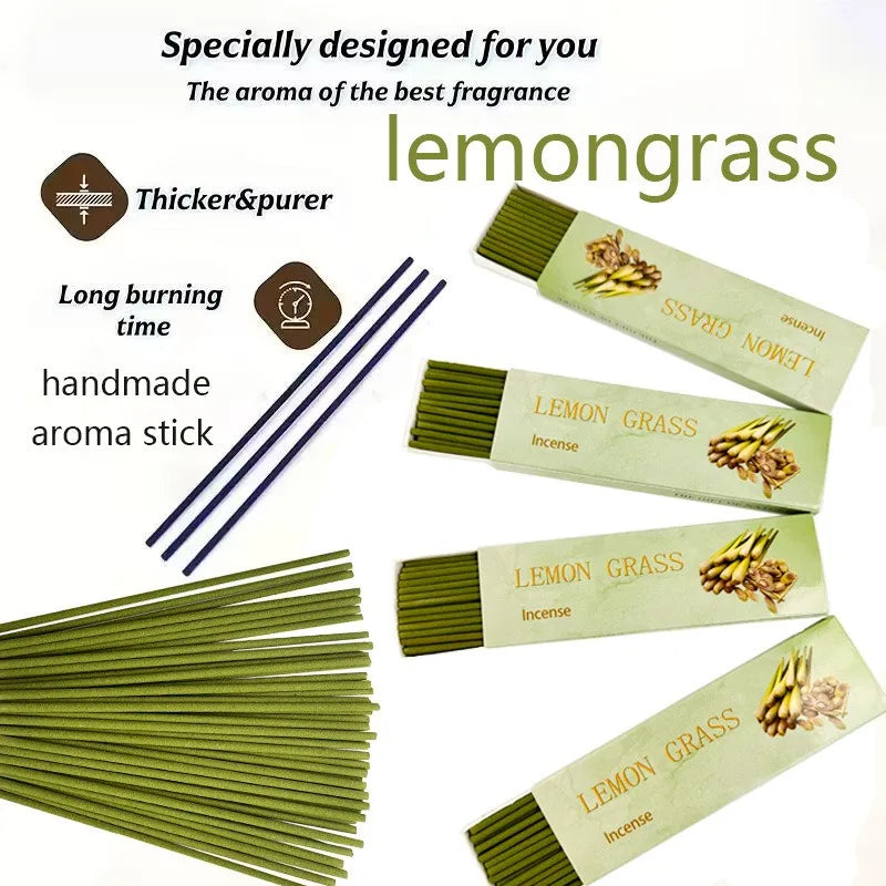 4Box* 30Sticks Lemongrass Palo Santo Incense White Sage Cedar Coffee Home Fragrance for Yoga Meditation Gift-Giving Incense Oasis Select