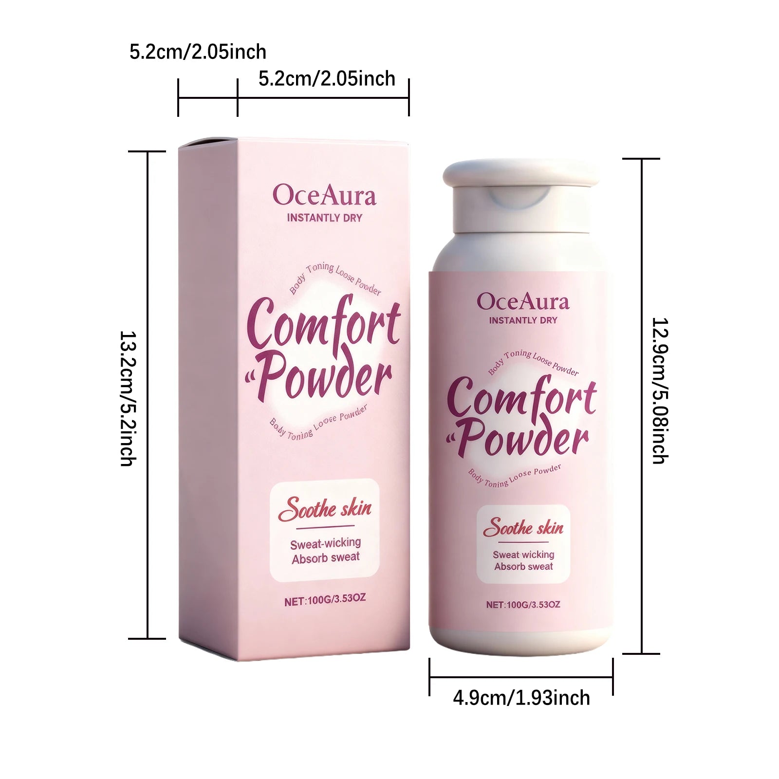 Comfort Powder All Over Body Powder Sweat Wicking Odor Resistant Chafing Prevention Talc-Free Dry Comfort for Women & Men Oasis Select