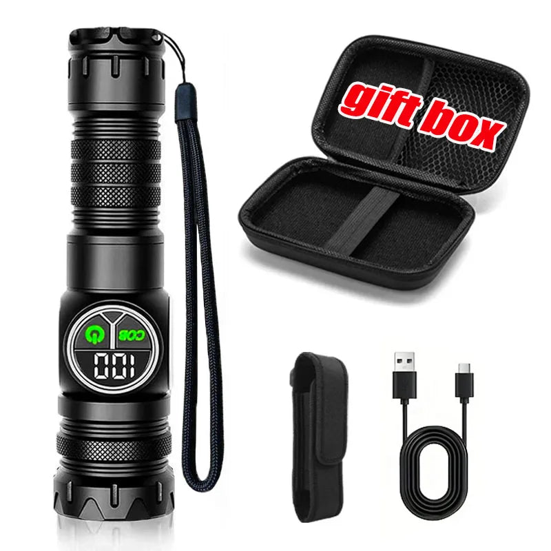 Mikenoon 2000LM USB Rechargeable Tactical LED Flashlight & COB
