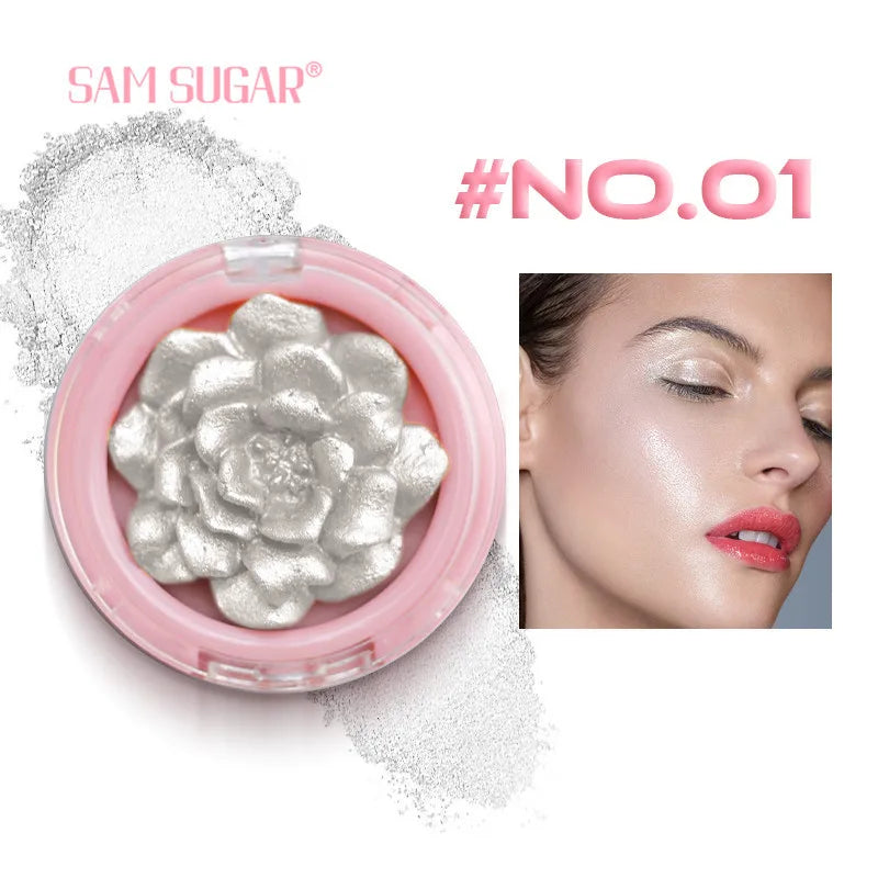 SAM SUGAR 3D Rose Highlighter Palette – Bronzer & Shimmer