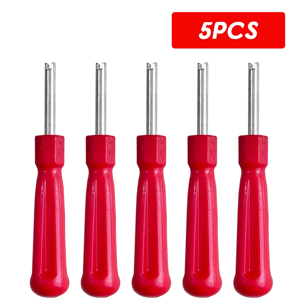 Portable Tire Valve Core Remover Installer Tool Removal Tool Car Bike Bicycle Motorcycle Tire Repair Tools Wrench Screwdriver Oasis Select 5pcs