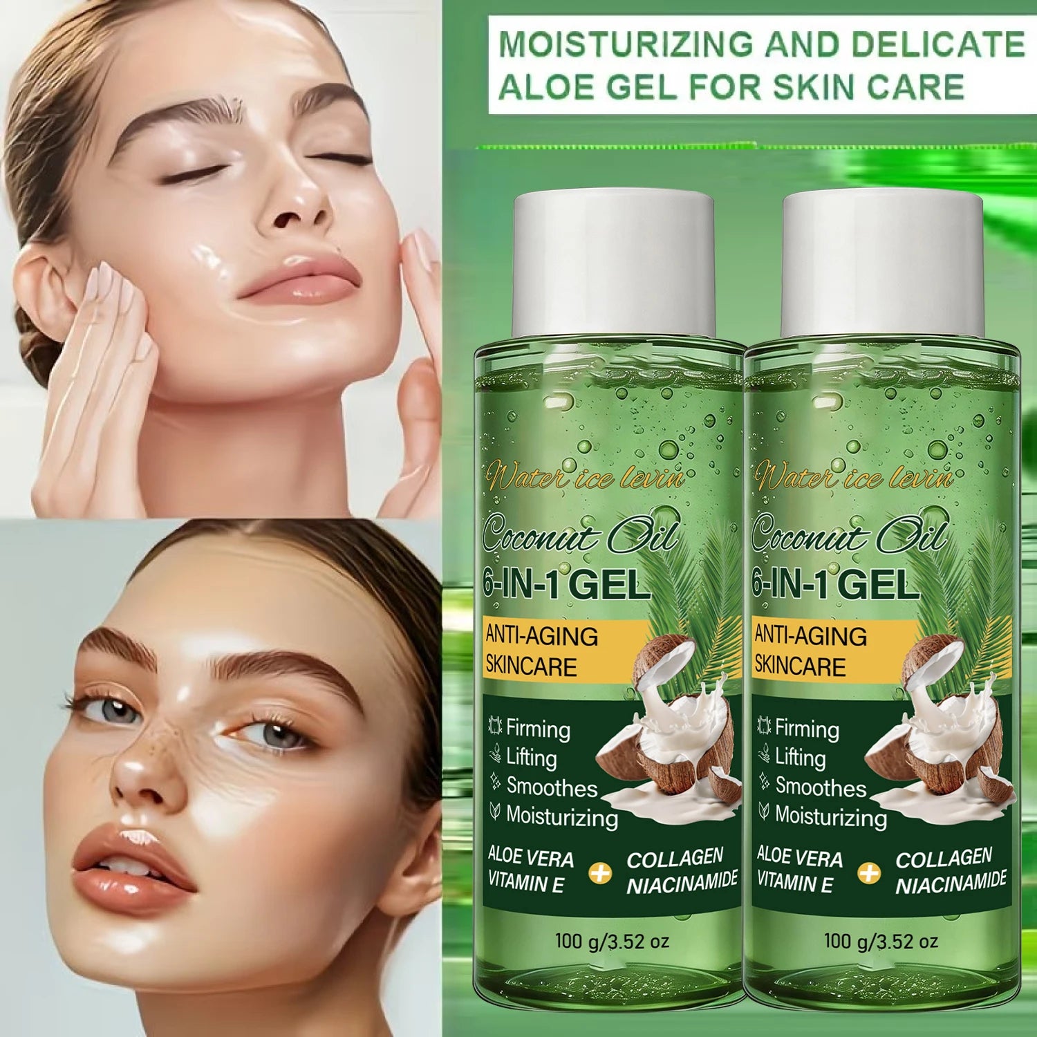 Coconut Anti-Aging Gel – Collagen & Aloe Vera Firming Cream Anti-Aging Face Gel Oasis Select