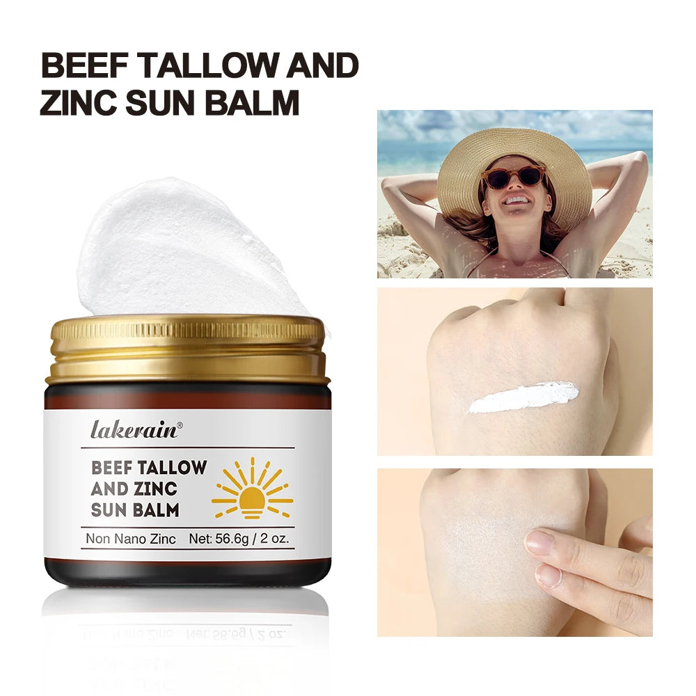 Sunscreen Makeup Beef Tallow and Zinc Sun Balm Sun Protection Moisturizing and Antioxidant Care for Your Skin Oasis Select