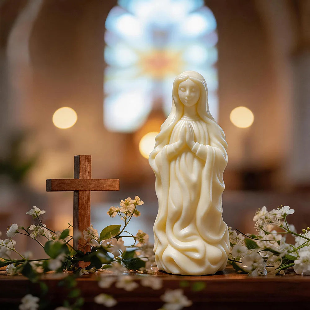 Virgin Prayer Modeling Scented Candle Silicone Mold Diy Religious Portrait Candle Holiday Decoration Plaster Mold Oasis Select