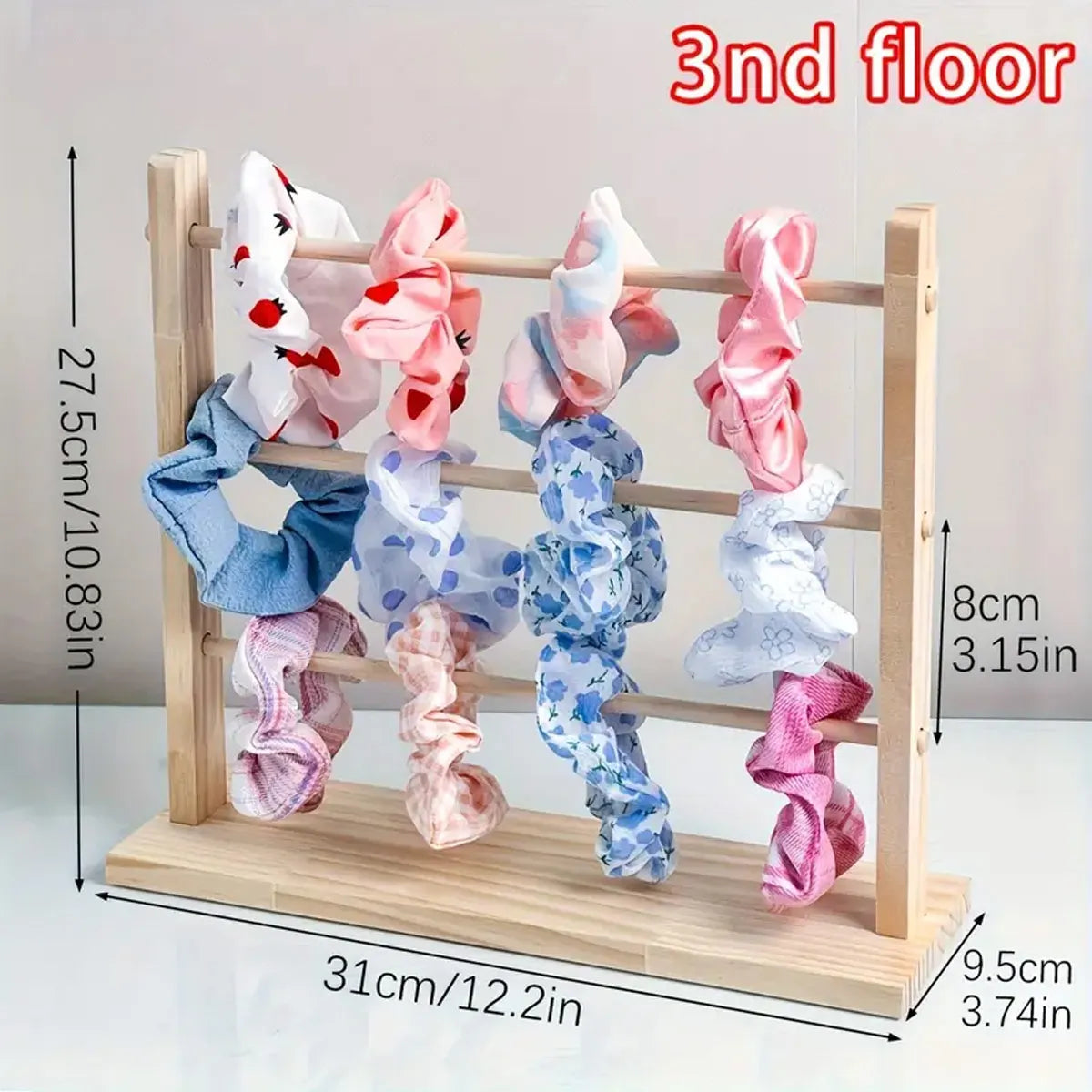 1pc Jewelry storage rack, suitable for hair rings, hair ropes, elegant wooden display racks for dressing tables, jewelry towers Oasis Select 3 Layer