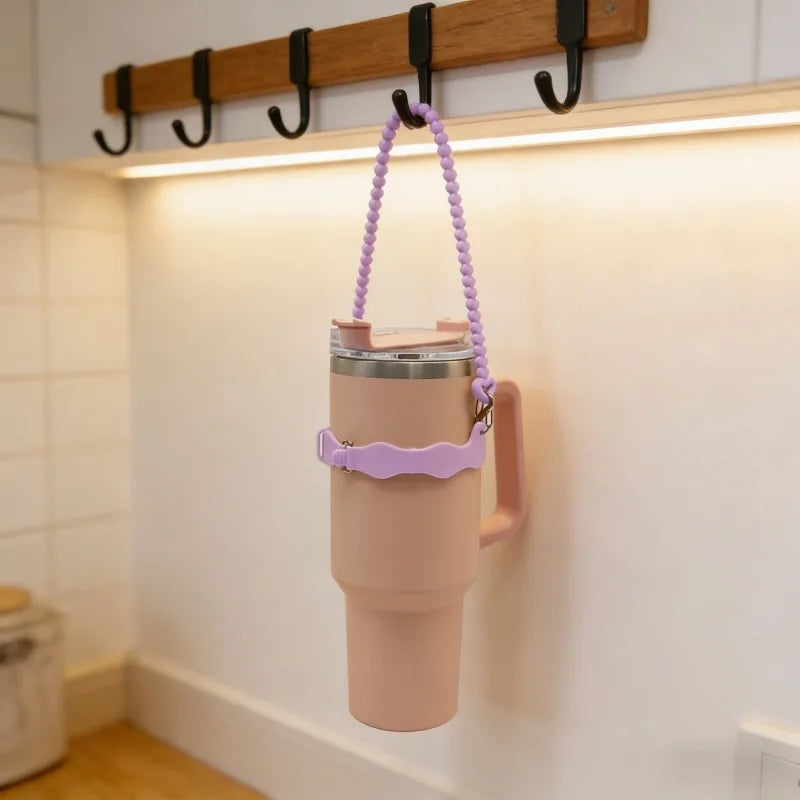 Adjustable Mouth Silicone Water Bottle with Detachable Hanging Rope 90 110mm Diameter Portable Hand Strap Outdoor Use Oasis Select