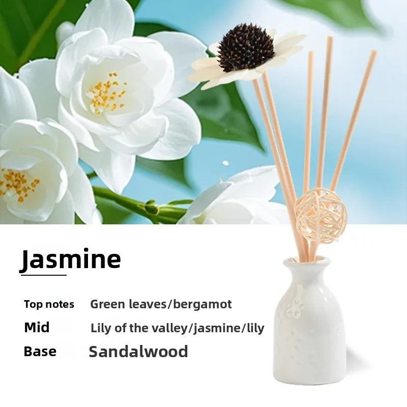30ml Reed Diffuser Sets Hotel Bathroom Rattan Sticks Aromatherapy Diffuser Air Freshener Plant Home Fragrance Refill Oil Oasis Select jasmine 30ml