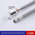 Bourdillat F1/2 M15*1 Replacement Faucet Hose Quick Connect Pull Out Hose Nylon Hose Tube Gray / Black 150cm Kitchen Accessories Oasis Select Gray