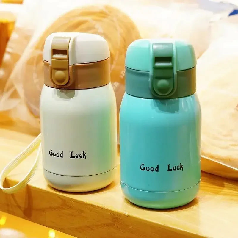 Wholesale 200ML Flip Top Thermal Mug Stainless Steel One Touch Kids Thermos Bottle Flask With Button Lid Oasis Select