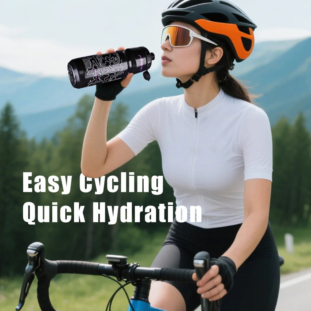 PHMAX 720ml Portable Bicycle Water Bottle PP Large Capacity MTB Road Cycling Water Cup Squeeze Type Outdoor Sports Water Bottle Oasis Select