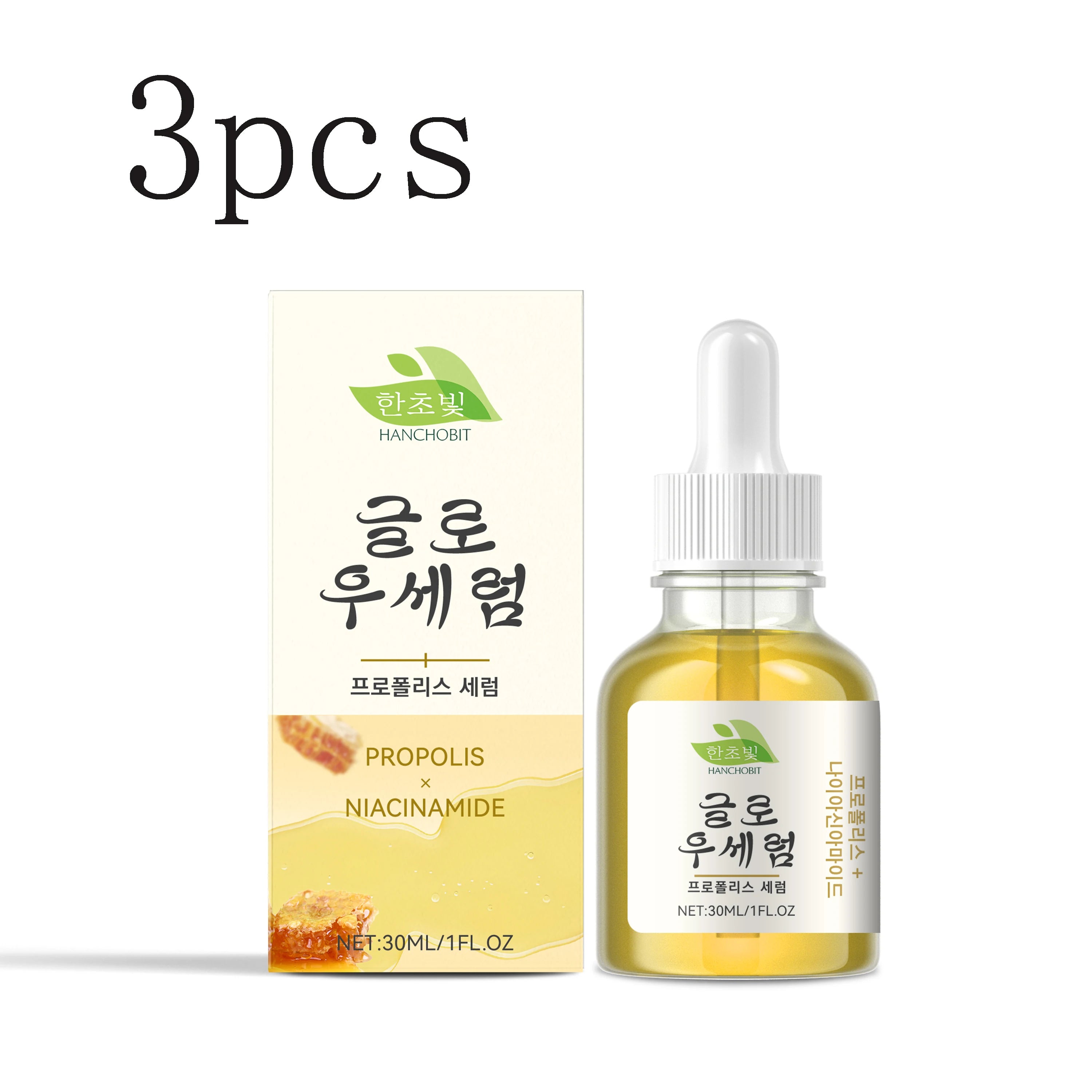 Propolis & Niacinamide Serum - Hydrating, Brightening & Gentle Skin-Care Serum for Moisturizing, Nourishing and Refreshing Skin Oasis Select 30mlx3pcs