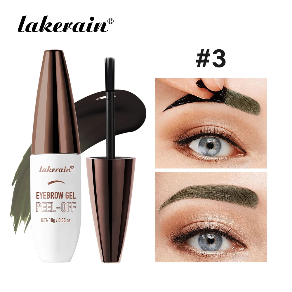 Peel-off Eyebrow Gel Waterproof And Sweat-proof Tattoo Long-Lasting Smudge-Proof Effect Natural Eyebrow Dye Eye Makeup Cosmetics Oasis Select Gray brown