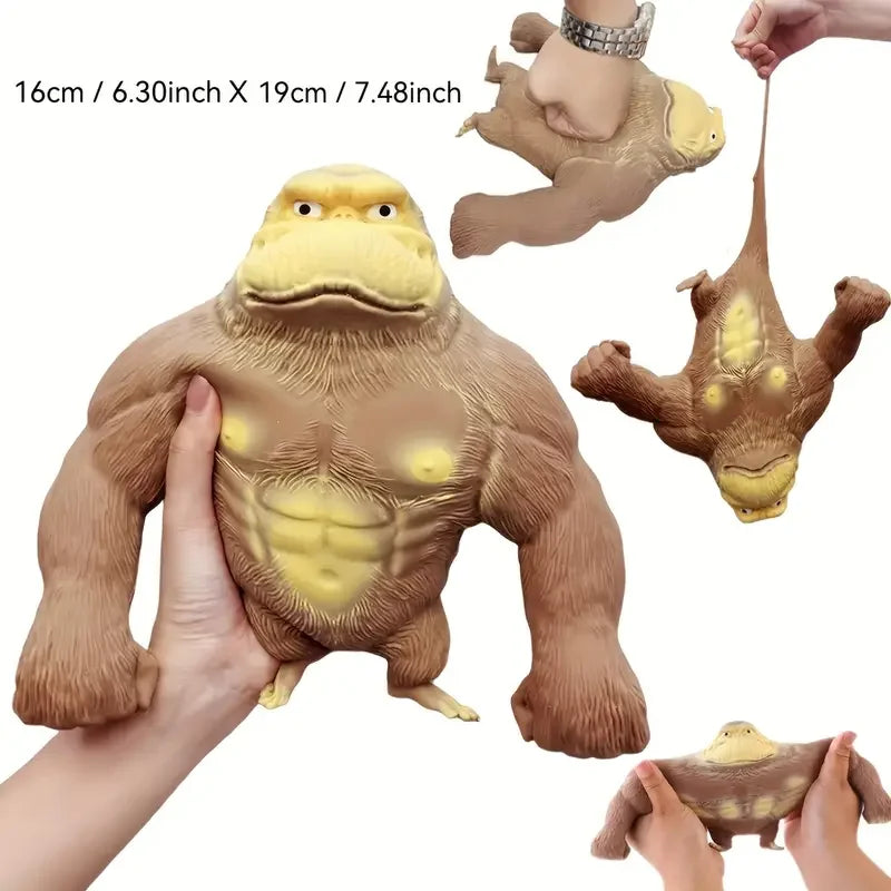 Cute Gorilla Figurines Humorous Expression Monkey Statues Stretchable Squeeze Animal Figure Office Ornament Home Decoration Oasis Select