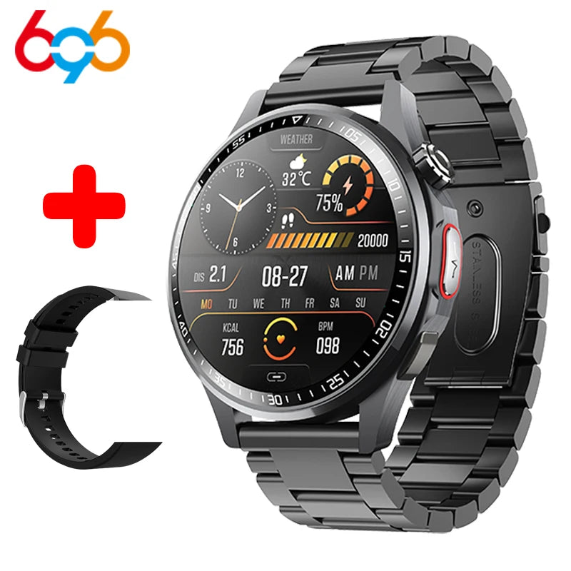 Men Smart Watch Ultra HD Screen ECG Health Monitoring All Day Fall Detected SOS Alert Heart Rate Fitness Sports Smartwatch Women Oasis Select BKBKS A BK3M