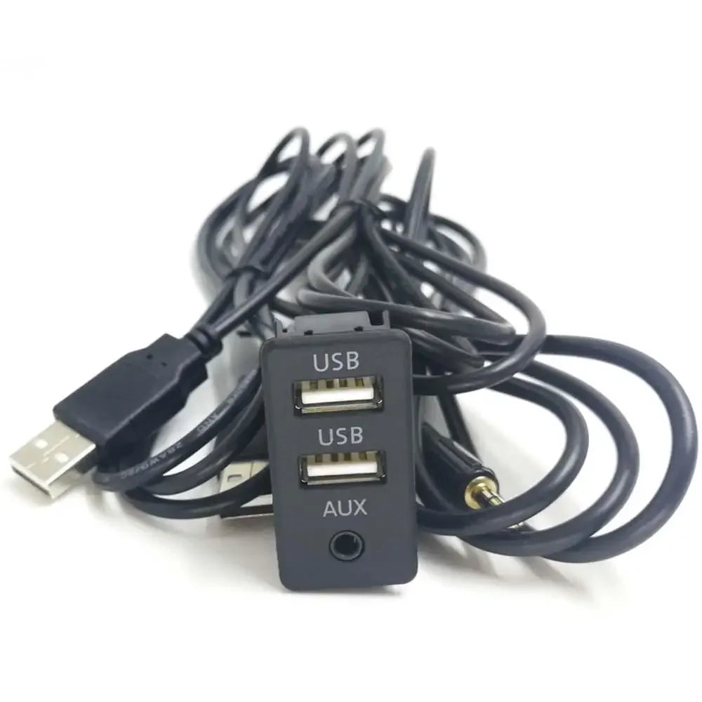 Dual USB AUX Flush Mount Panel Cable 150cm – Car & Boat